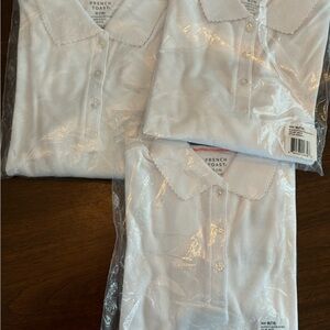 French Toast Polo Long Sleeve White 7/8 (set of 3)